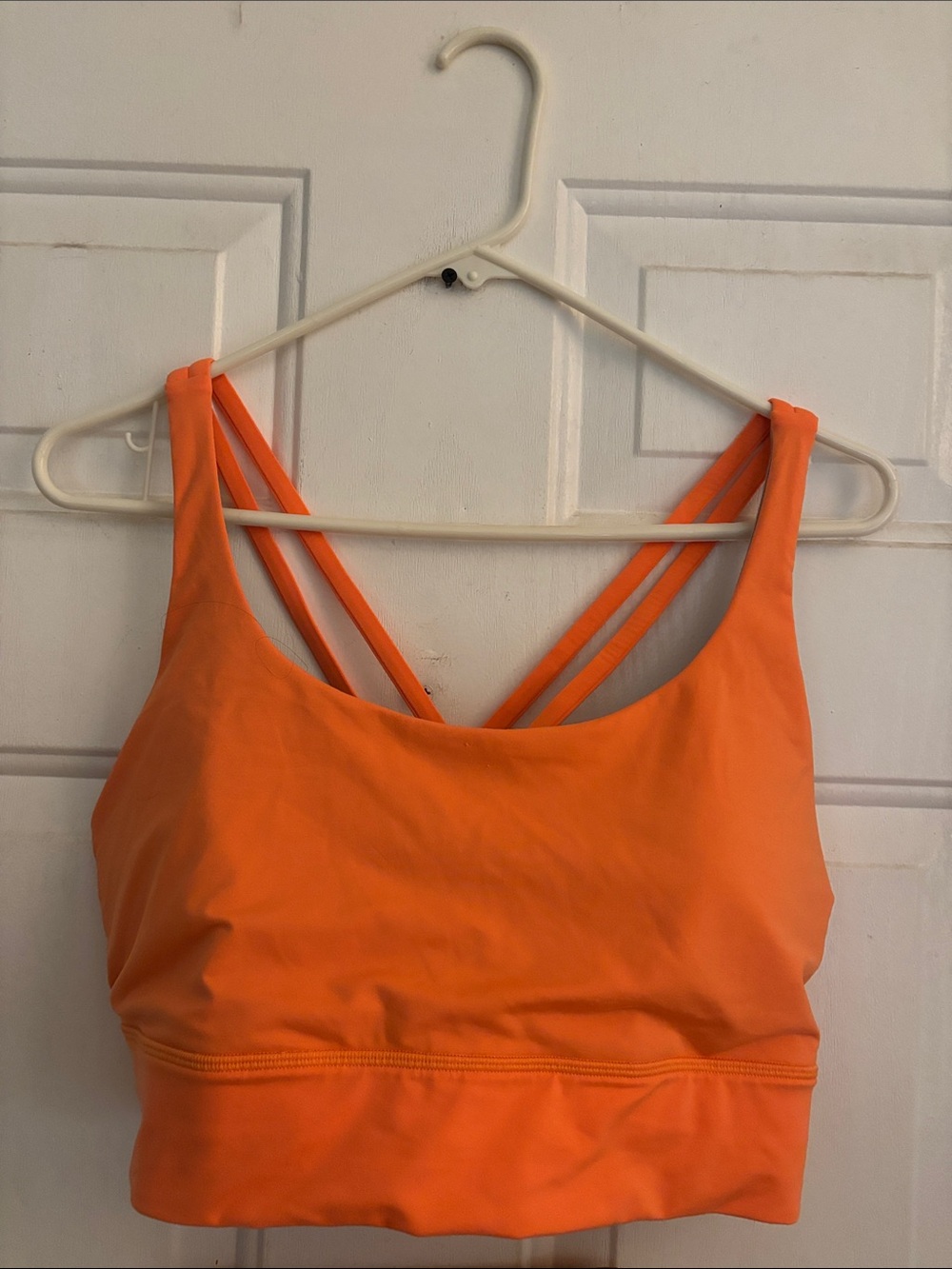 Lululemon Energy Bra Long Line *SeaWheeze, Orange Soda, Size 14